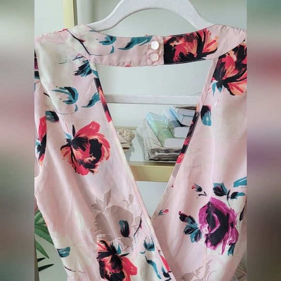 ASOS Blush Pink Floral Romper with Belt - Women's Size 6 - Picture 3 of 4